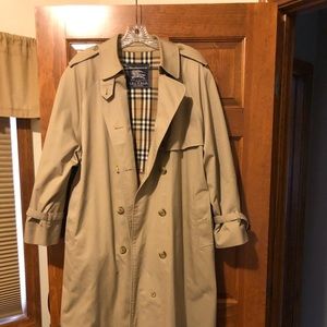 Women’s size 18 Burberry extra long raincoat.